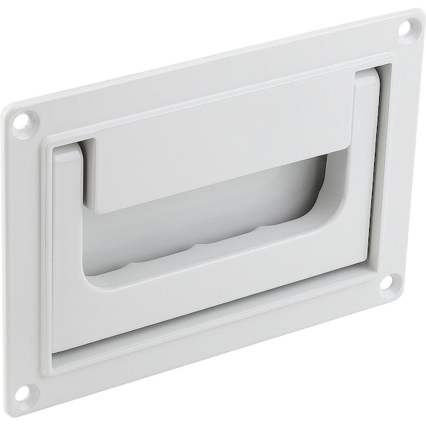 Recessed Handle Fold-Down, L=170, H=80, Form:B, Screw On Aluminum, Gray Ral7035, Comp:Powder-Coated